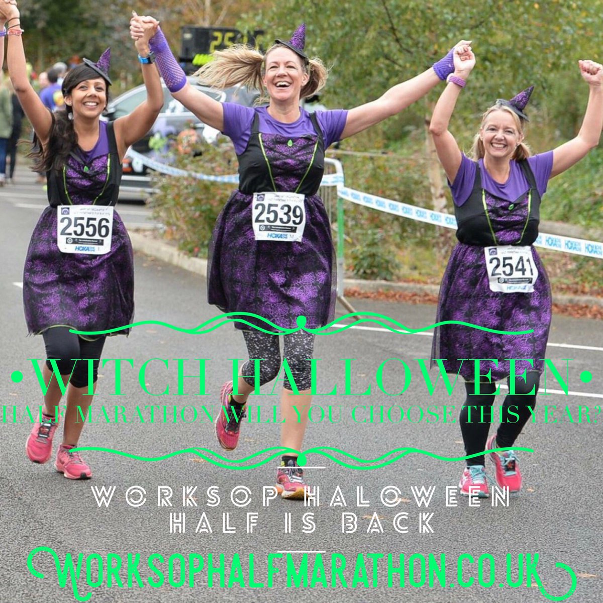 WorksopHM's tweet image. Witch Halloween Half Marathon will you choose this year? Don’t be scared, book today worksophalfmarathon.co.uk