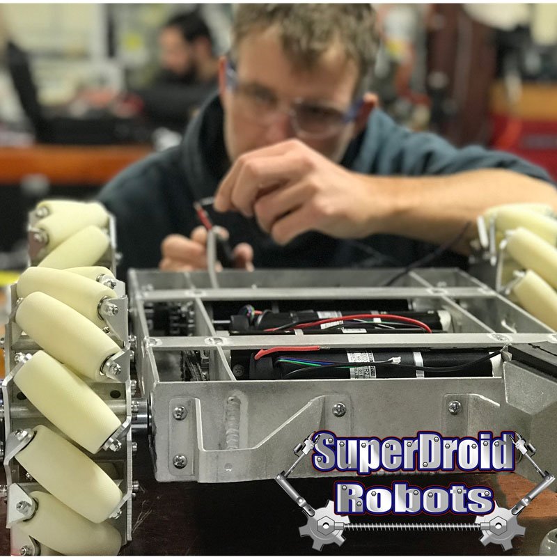 SDRobots's tweet photo. Building a Custom #Mecanum bot at SuperDroid Robots. Get your project started: https://t.co/tiqtUWCgYt
#mondaymotivation #motivationmonday #webuildrobots #robots #instagood #robot #rc #robotics #STEM #project #projects #USAmade #NCmade #omgrobots #custom #engineering #engineers https://t.co/T28OiPhIwJ