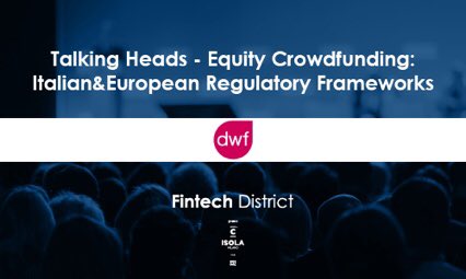 FintechDistrict's tweet photo. “Equity Crowdfunding: Are you updated on the latest news? Next Thursday we will discover the point of view and the experiences of @cucchiarato @mat_masse Giacomo Bertoldi 
THE EVENT IS SOLD OUT CHECK FOR THE WAITING LIST 
https://t.co/h15XsesfwU #equitycrowdfunding https://t.co/pm9wWLRHrA