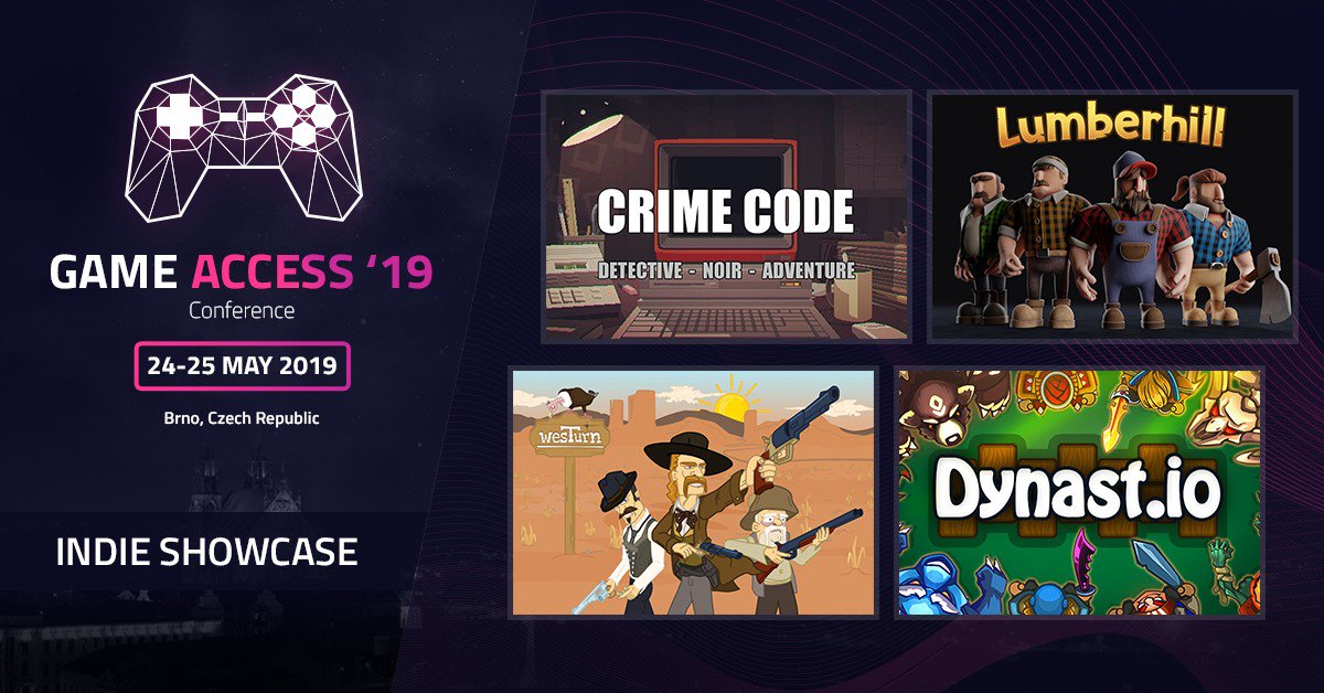 Noteworthy games like <a href="/WesTurn_game/">WesTurn Game</a>, <a href="/Cr1me_C0de/">// Crime Code GAME</a>, <a href="/lumberhillgame/">🪓 Lumberhill | OUT NOW on Nintendo Switch</a> and Dynast.Io will participate in <a href="/GameAccessConf/">Game Access Conference</a>! Come and try them all. 

See more games at game-access.com/conference/ind…

#indiedev #indiegames #IndieGameDev #brno #conference