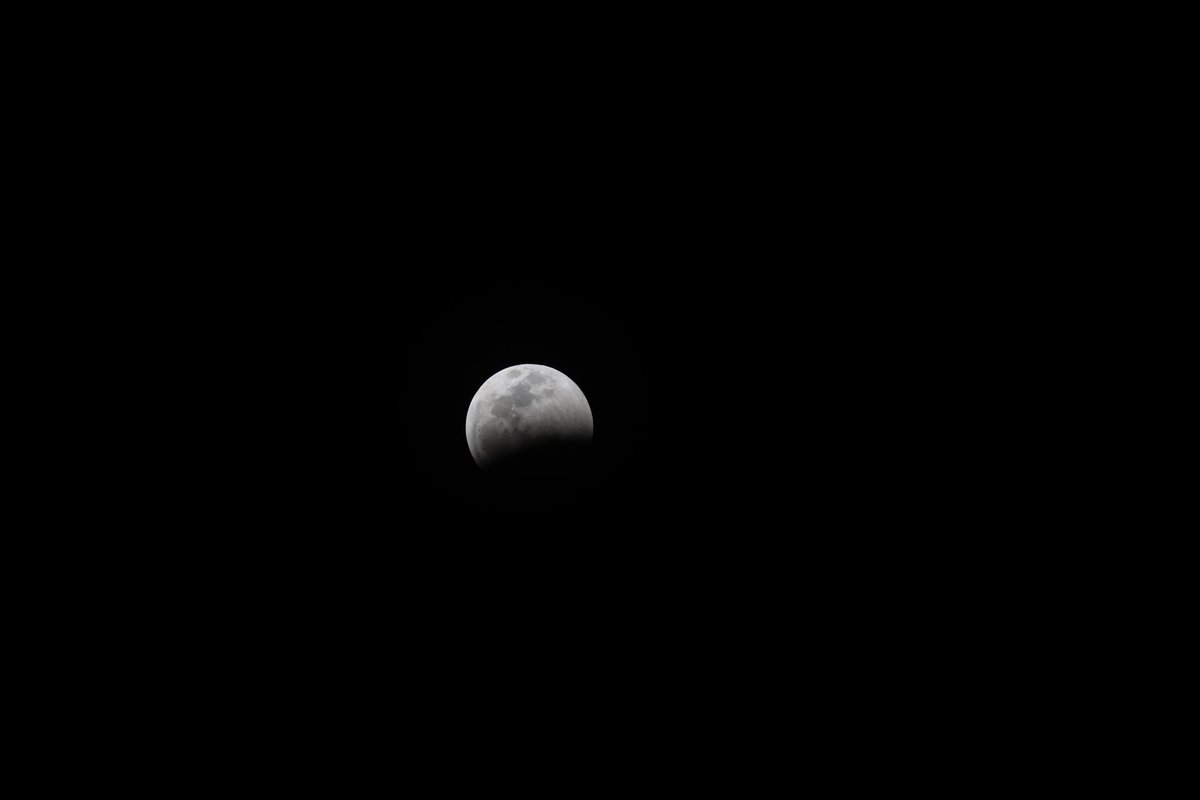 cameraplant's tweet photo. Lunar eclipse starting in Houston ! https://t.co/eLeBUSallQ