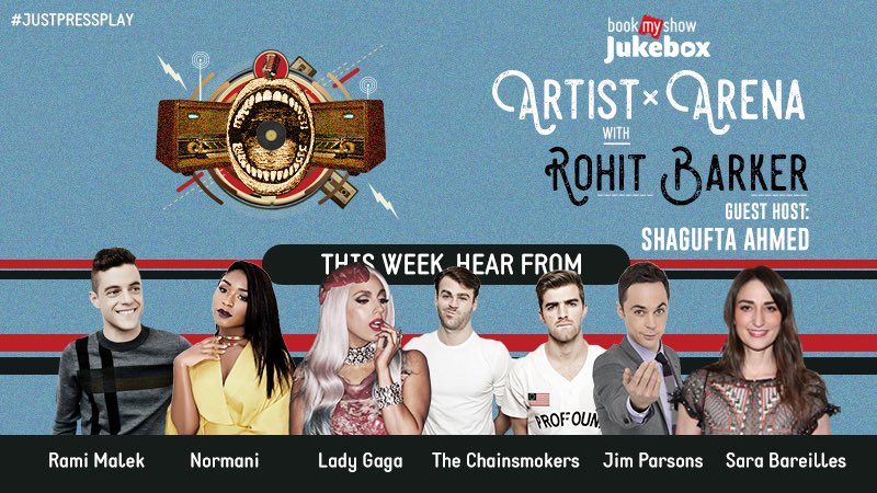 Rohit Barker (@rohitbarker) on Twitter photo Get to hear from the stars themselves every week on the #ArtistArena exclusively on the <a href="/BMSJukebox/">BookMyShow Jukebox</a> Head on over to your <a href="/bookmyshow/">BookMyShow</a> app to hear what <a href="/Normani/">Normani</a> <a href="/ItsRamiMalek/">alena</a> <a href="/ladygaga/">Lady Gaga</a> <a href="/TheChainsmokers/">THE CHAINSMOKERS</a> <a href="/SaraBareilles/">Sara Bareilles</a> have to say !! #online #ondemand #radio Get to hear from the stars themselves every week on the #ArtistArena exclusively on the <a href="/BMSJukebox/">BookMyShow Jukebox</a> Head on over to your <a href="/bookmyshow/">BookMyShow</a> app to hear what <a href="/Normani/">Normani</a> <a href="/ItsRamiMalek/">alena</a> <a href="/ladygaga/">Lady Gaga</a> <a href="/TheChainsmokers/">THE CHAINSMOKERS</a> <a href="/SaraBareilles/">Sara Bareilles</a> have to say !! #online #ondemand #radio