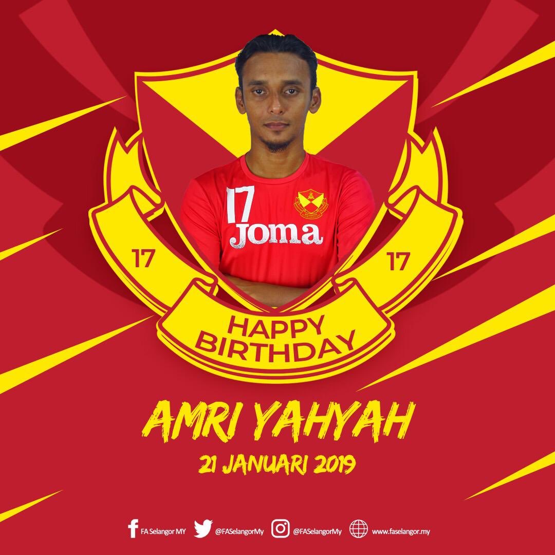 selangorfc's tweet photo. Selamat Hari Lahir Amri Yahyah! 🎂⚽❤💛

Hantarkan ucapan anda kepada Amri pada ruang komen dibawah. 

#RedGiants https://t.co/at3n5CW65p