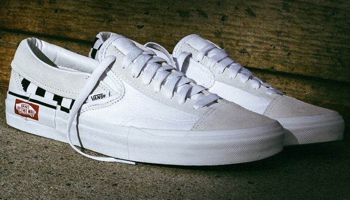 vans slip on cut and paste black white