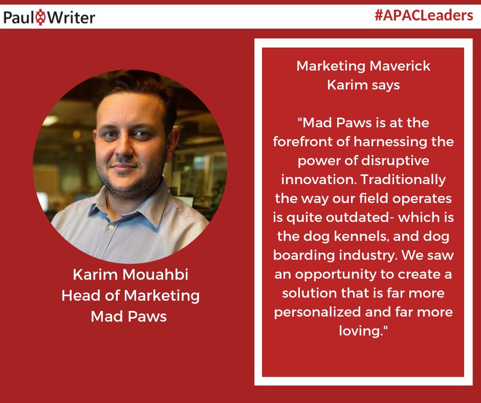 Read our interview with <a href="/karimmouahbi/">Karim</a> for more about the <a href="/madpawsau/">Mad Paws</a> solution to upgrade their outdated industry! 

paulwriter.com/marketing-mave…

#marketing #APACLeaders
