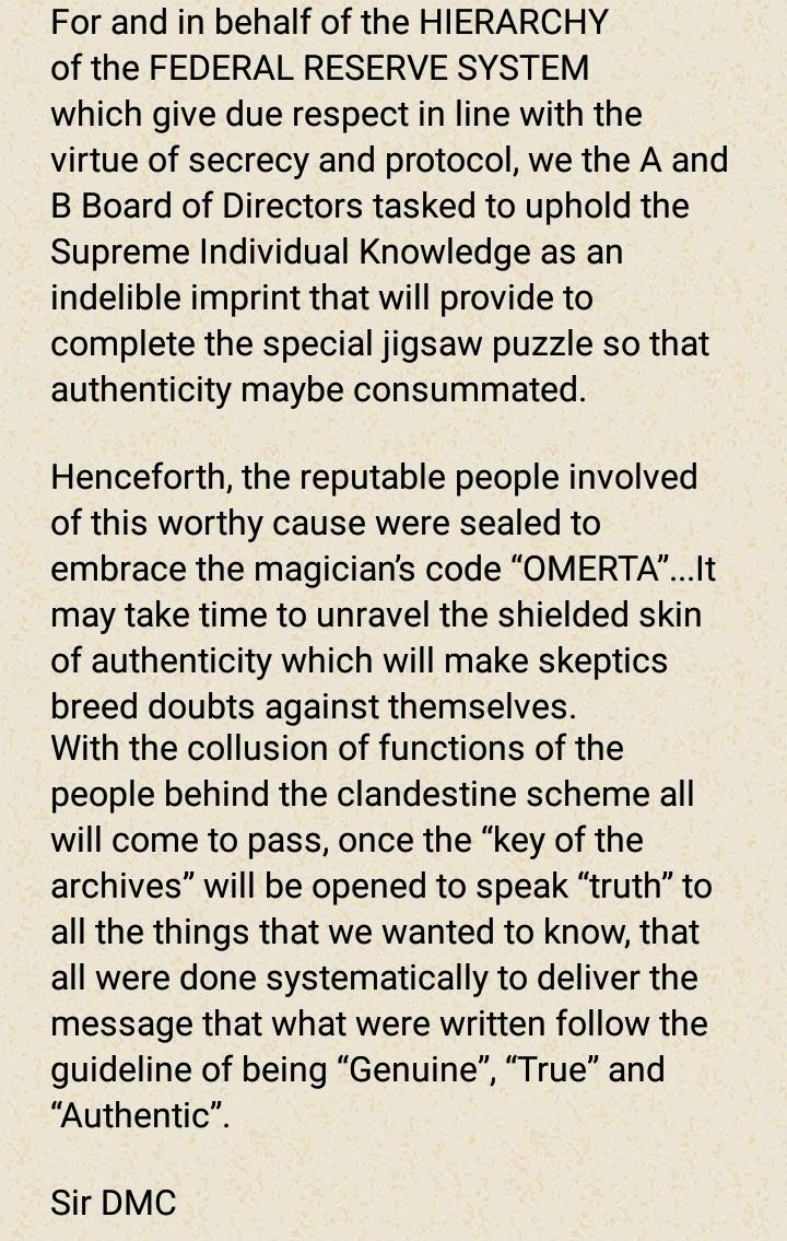 shirimig's tweet photo. (From the Secret Blue Book of Redemption)

Henceforth,the reputable people involved of this worthy cause were sealed to embrace the magician’s code “OMERTA” It may take time to unravel the shielded skin of authenticity which will make skeptics breed doubts against themselves https://t.co/Aa8wUOSqSQ