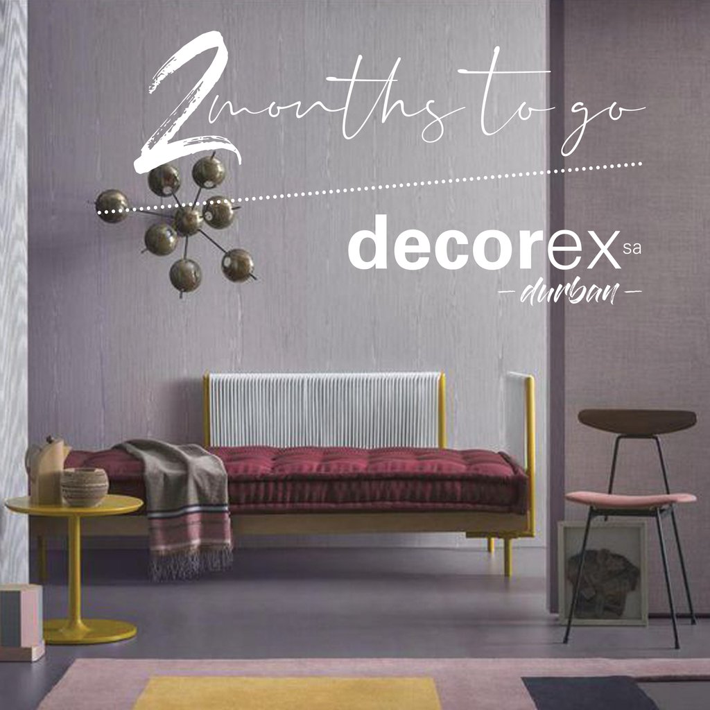 2 MONTHS TO GO!
Be the first to experience the soul replenishing theme “Designing for Africa – feels like home” at Decorex Durban. 
Exhibit: buff.ly/2QYdoDs 
Register as trade: buff.ly/2W27rZP
Buy tickets: buff.ly/2PZjvuK 
#decorexdbn19