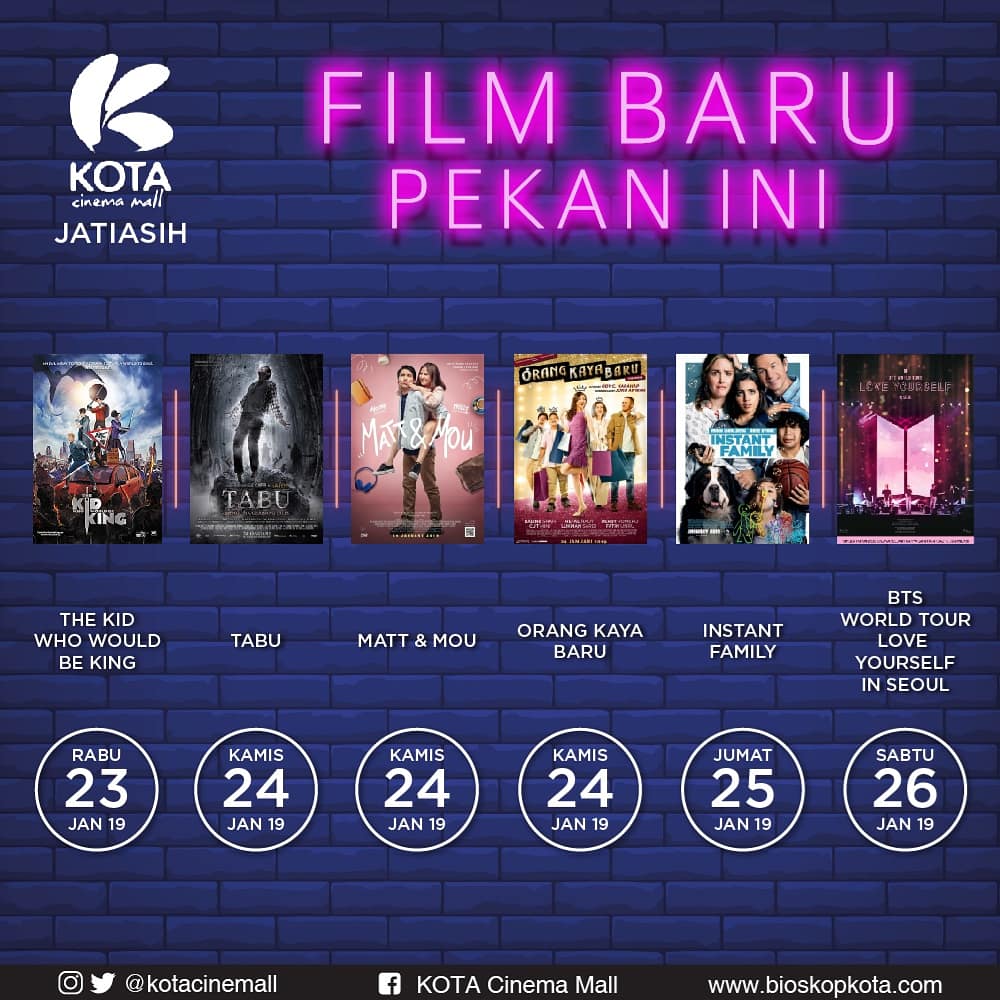 @kotacinemall hadir kembali untuk memberikan kalian informasi ter baru pekan ini. Minggu ini ada film baru apaa yaaa ??? Temukan jawabanya ➡️➡️
😎😎😎