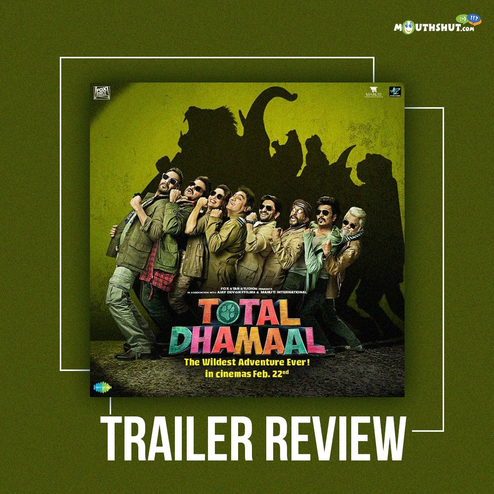 MouthShut's tweet photo. The excitement Created by the makers of the movie is over Go check out the Trailer and do not forget to share your opinion on the First Look!
#TotalDhamaalTrailer Click on the link below and check out the trailer!
https://t.co/acPJIOdNMF
#trailerisout #trailerreview #Trailer https://t.co/JFOWGf8Wc8
