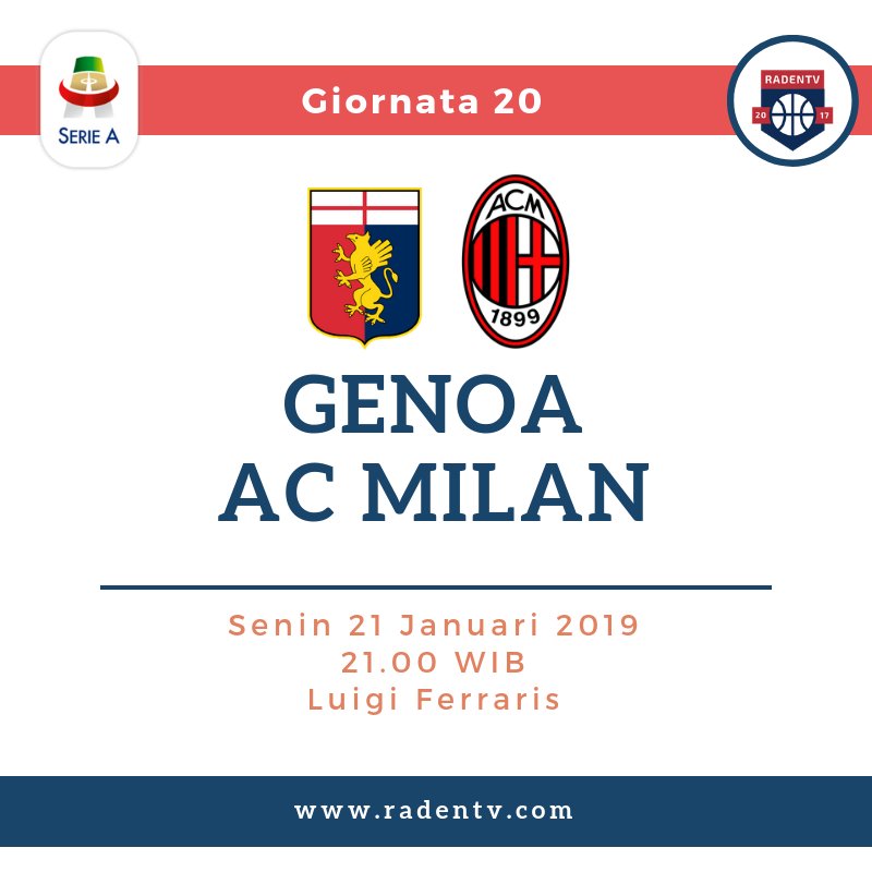 π Liga Italia
π Genoa vs AC Milan
π Senin 21.1.19
β² 21.00 WIB
π Gratis
π± https://bit.ly/2Mo0SMwΒ
#GenoaMilan