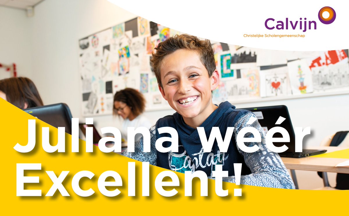 Calvijn Juliana krijgt vandaag voor de vierde keer het predicaat Excellente School van het Ministerie van Onderwijs, Cultuur en Wetenschap uitgereikt. De jury prijst de manier van werken op Juliana en heeft het predicaat tot 2020 toegekend. Lees meer op calvijn.nl/nieuws/2019/ca…