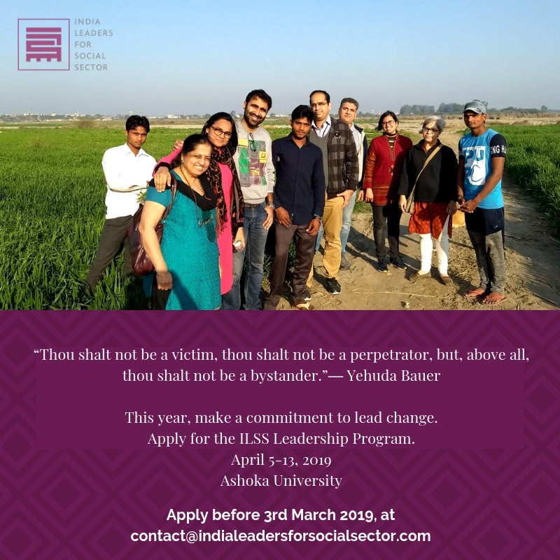 ILSS_Official's tweet image. Apply now for the April 2019 edition of the ILSS Leadership Program -- email us at contact@indialeadersforsocialsector.com 
 #ILSSChampionsOfChange #ApplicationOpen #Leadership #Development