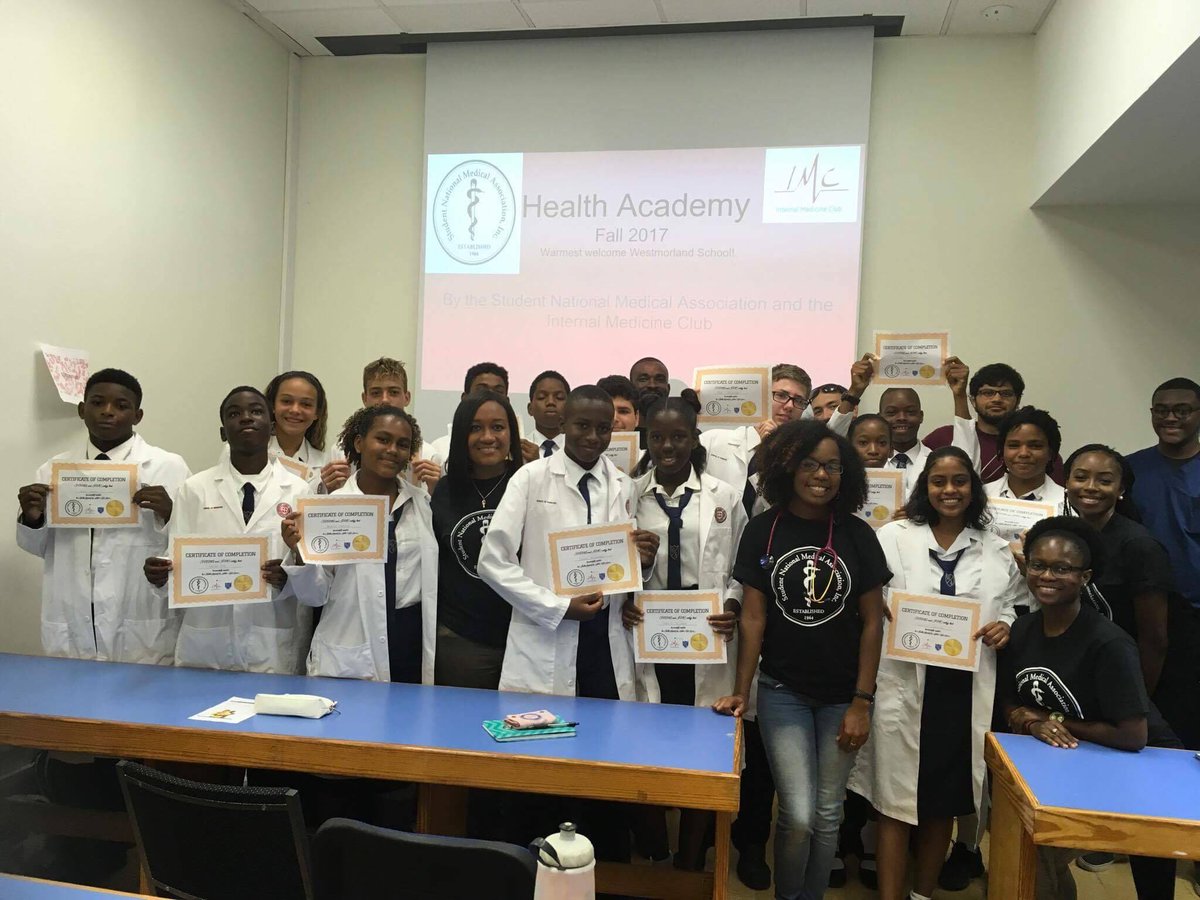 SNMARegionIV's tweet photo. St George University's - Mini Medical School : Local school aged children travel to SGU and are able to be medical students for the day! Learning in an exciting way about health issues that are prevalent in Grenada. #SNMAserves #SNMApipeline https://t.co/bHZdj88AYG