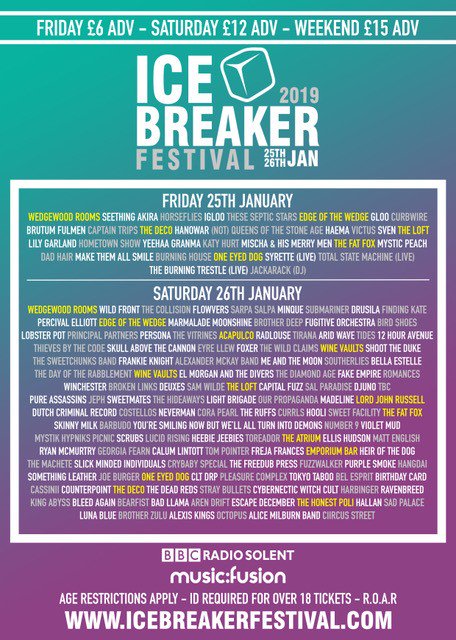 .@IceBreakerUK is coming to Southsea this weekend, check out the stellar line-up below 👇 Last chance tickets are on sale now: seetickets.com/event/icebreak…