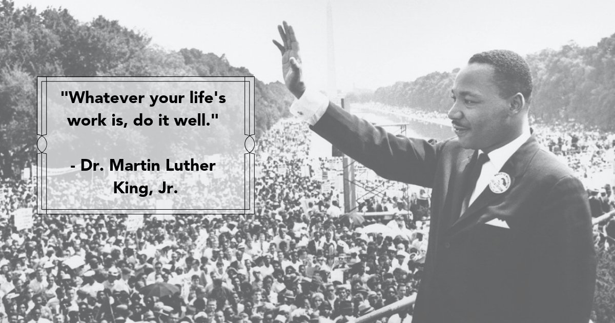 Dr. Martin Luther King Jr.'s life and work were dedicated to civil rights and equality for all. As we celebrate today, may we honor his legacy by giving back to our communities.