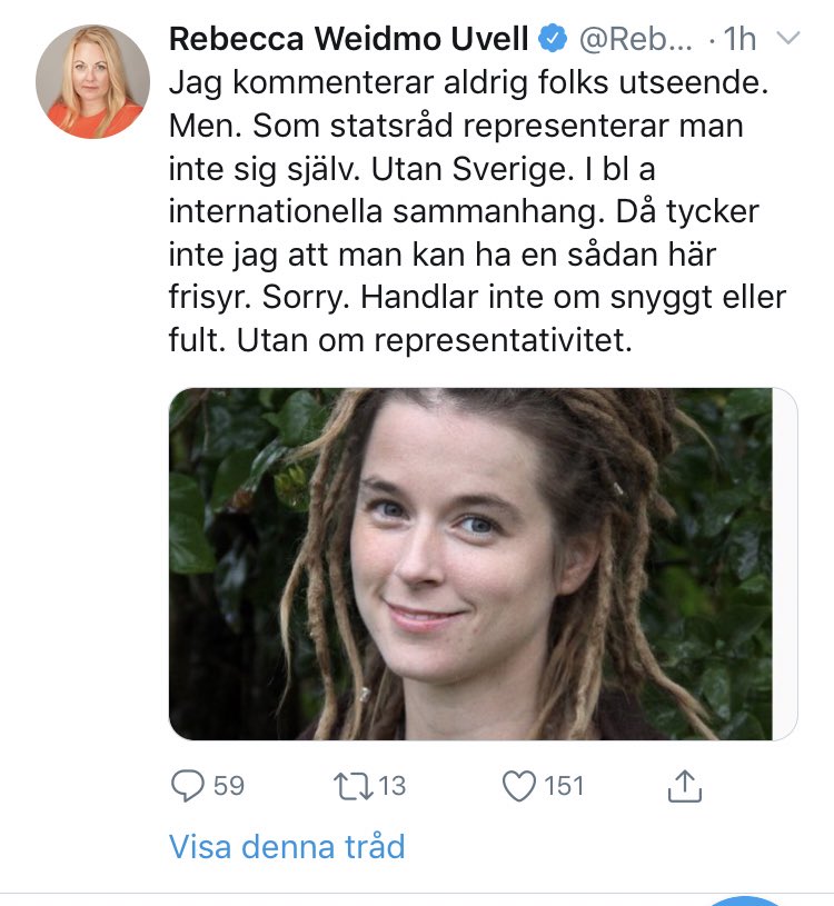 mattiasljungbrg's tweet photo. ”jag kommenterar aldrig folks utseende, men nu ska jag skriva en tweet om någons utseende”. https://t.co/mokPKsVmZU