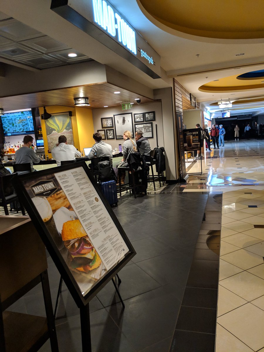 bradorego's tweet image. Second firefighter sighting, no real updates. Spirits are generally high. You'd never know the power was out if you just saw the marketplace. #kmsn #danecountyairport #poweroutage