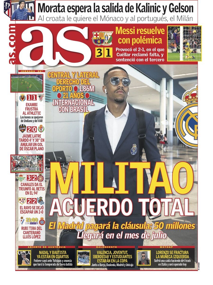 Portada Diario #As de Madrid - Lunes 21 enero.