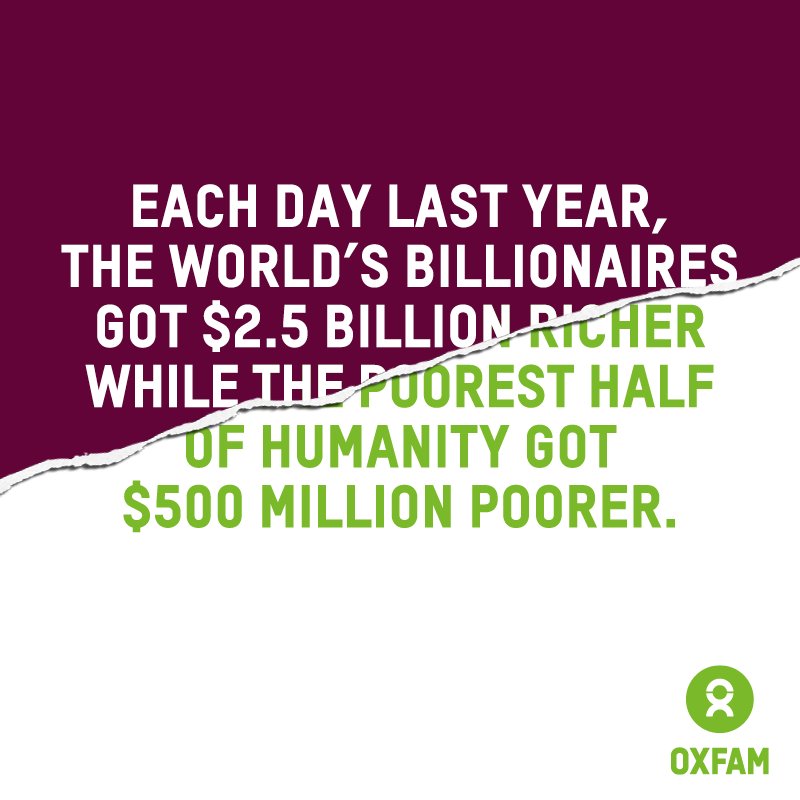Inequality isn’t inevitable. It's about choices. When governments choose to make tax fairer, invest in public services, and ensure fair wages for everyone,the gap between rich and poor can shrink –and the number of people in poverty can drop. #FightInequality #BeatPoverty