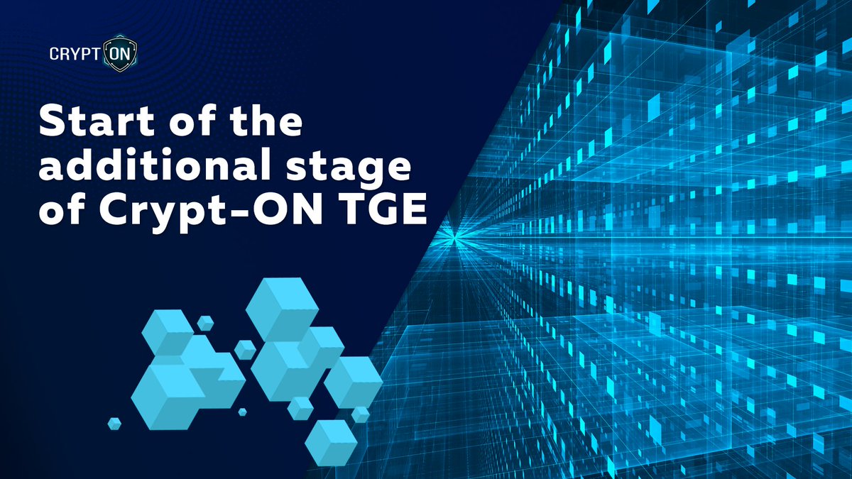 Start of the Additional Stage of Crypt-ON TGE is today!
Read more here: medium.com/@Crypt__ON/sta…