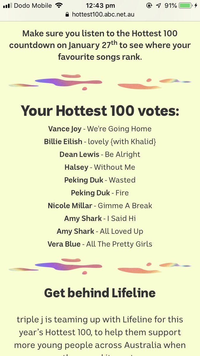 ErinRob018's tweet photo. #hottest100 https://t.co/QhQxUx7Pku