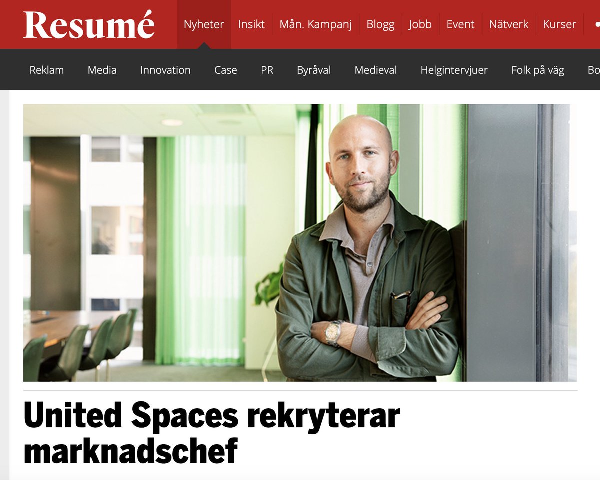 Welcome to the team <a href="/karlgarberg/">karl g</a> full article: resume.se/nyheter/artikl…