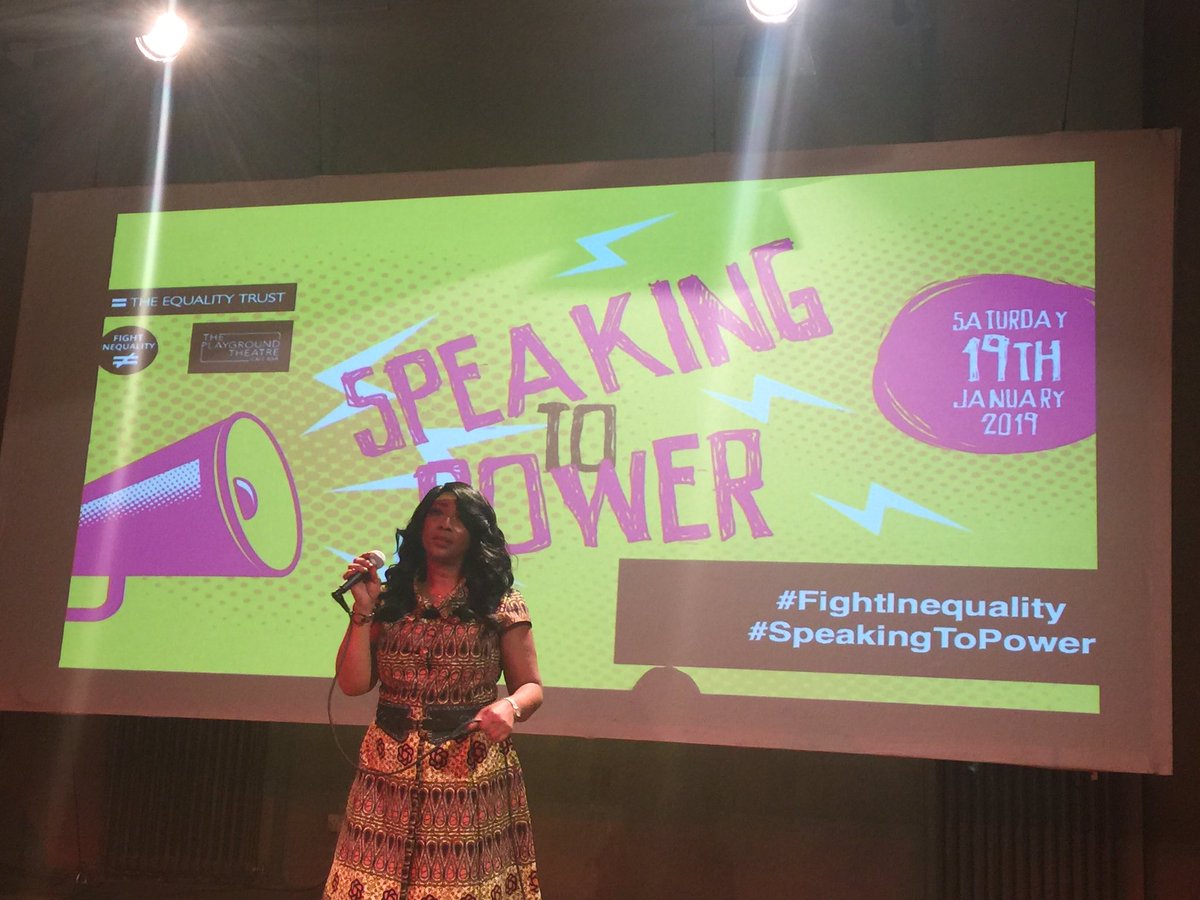 WandaWyporska's tweet photo. The fabulous voice of @PauletteTajah at the inaugural @equalitynow_ug @PlaygroundW10 #SpeakingToPower festival kicking off our #FightInequality week of action! https://t.co/V496LQmkXC