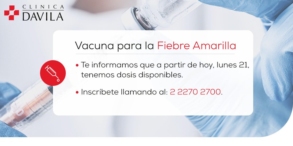 clinica davila vacuna fiebre amarilla