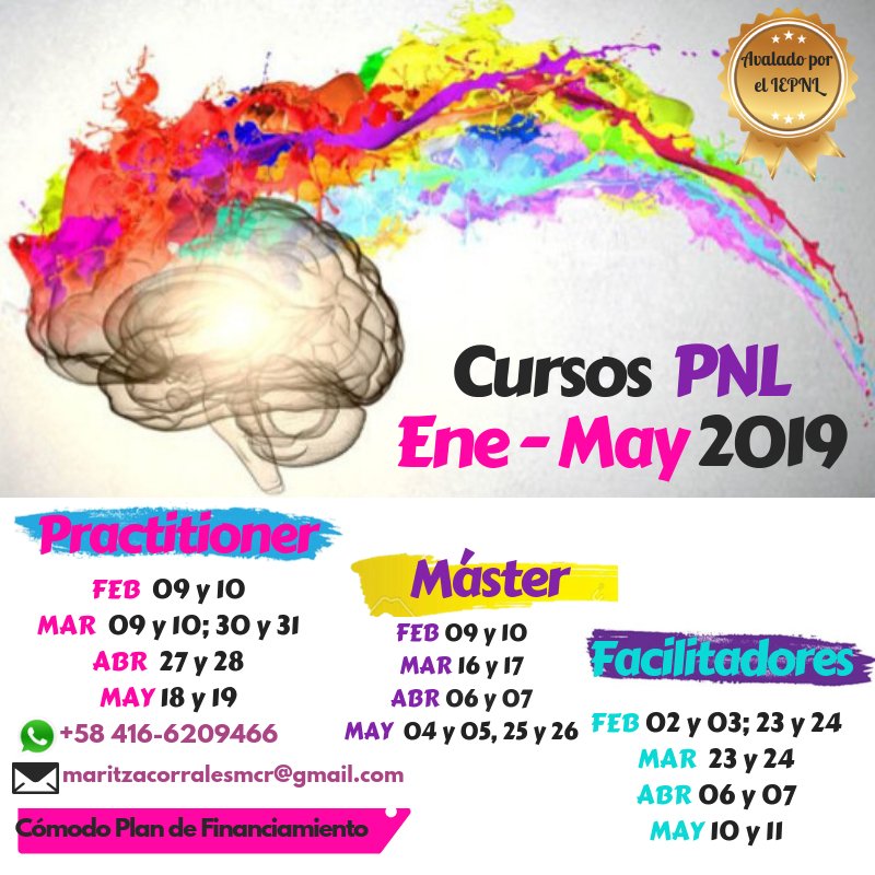 maritzamcr's tweet photo. Inscripciones ABIERTAS formaciones #PractitionerPNL #MasterPNL y #FacilitadoresDGYPnl

Contáctanos para mayor información y reserva tu cupo!

#MCRAdiestramientoYDesarrollo #PNL #CursosPNL  #CertificacionesPNL #ConAvalIEPNL

📲 0416-6209466 
📩 maritzacorralesmcr@gmail.com https://t.co/3ah6W6vnHh