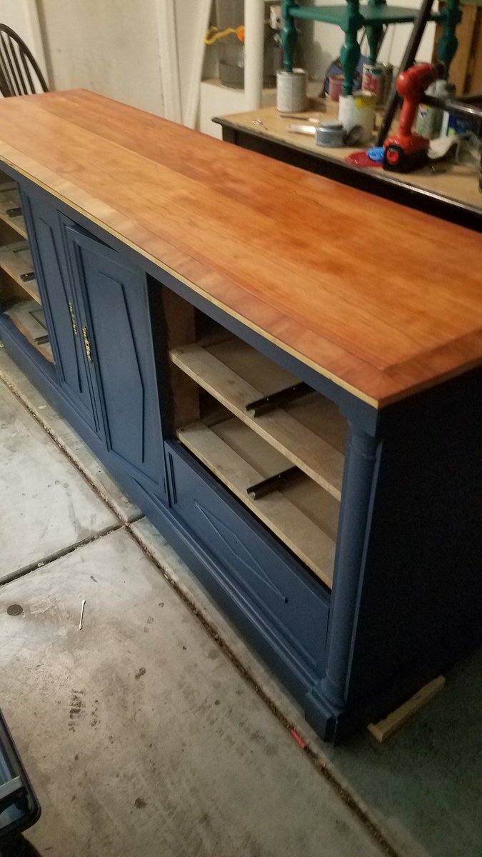 Working hard to get this buffet up for sale! About 1/3 of the way done! #upcycler #upcycledfurniture #prelovedfurniture #MoreLove #LessLandfill