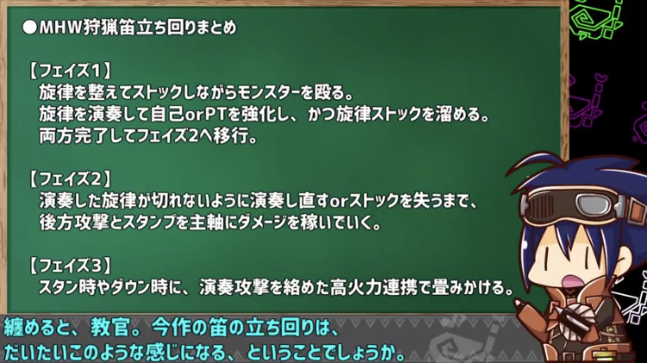 七海わかめ 狩猟笛愛好家 やれ旋律もスタンもといろいろ考えると混乱するだけ 私の過去動画のスクショですが できるだけシンプルに考えて笛を振っていきましょ それがいちばんの近道と思います