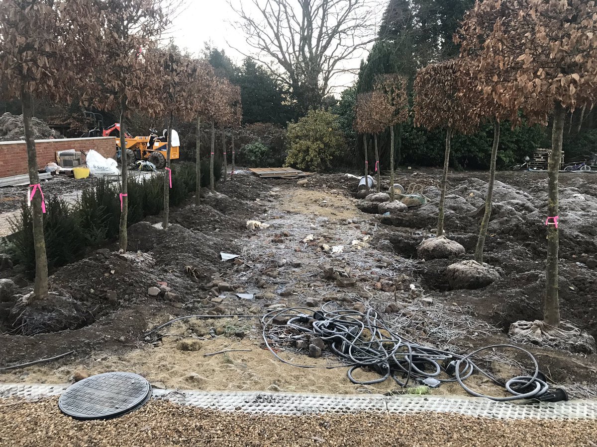 Early morning on site in the cold. Team making great progress tree planting and soil prep. Shame the ground is frozen over though!!! <a href="/WillWilliamsGD/">Will Williams</a>