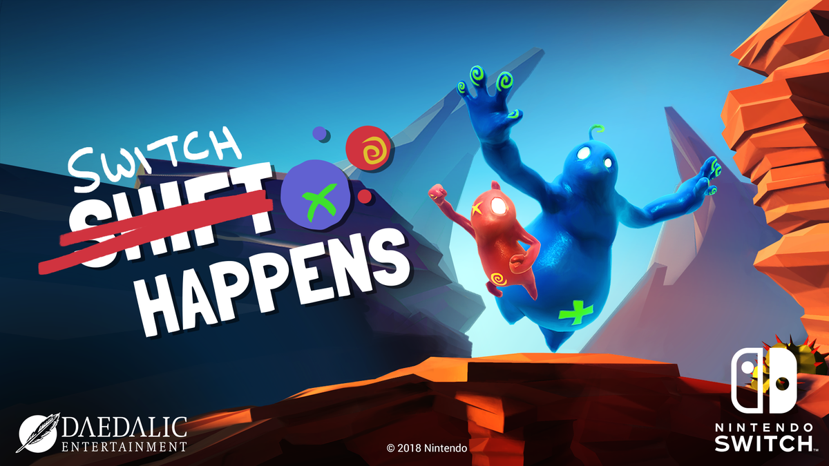 daedalic's tweet photo. You can now check out the hilarious local co-op platformer #ShiftHappens with the free demo for #NintendoSwitch! Grab your friends &amp; try it out :) 

► Free Demo: https://t.co/RLpgL96Ttv 

#gamedemo #switchdemo #freedemo #switchgaming @klonkgames @NintendoEurope @NintendoDE https://t.co/aYWbOKw0i6