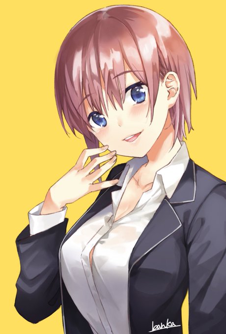 ばんか/お仕事募集中さんがTwitterに投稿した中野一花(五等分の花嫁)のイラスト。