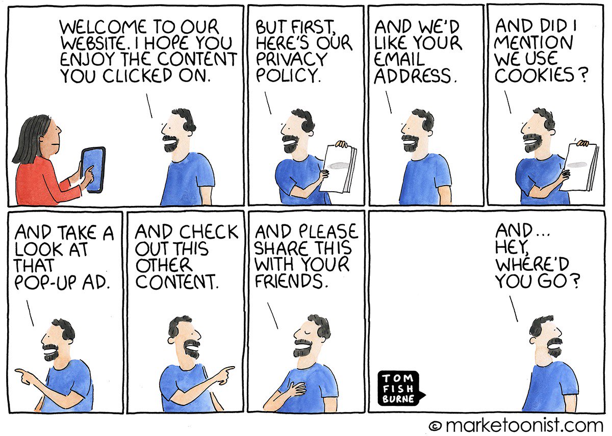 boagworld's tweet image. The modern web in one cartoon strip.