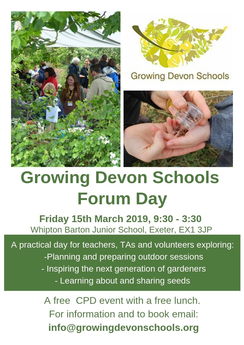 GrowingDevonSch's tweet image. Plans are coming together for the next @GrowingDevonSch forum day. We'll be swapping seeds and looking at inspiring the next generation of gardeners, farmers and food growers. Find out more and book a ticket here eventbrite.co.uk/e/growing-devo…