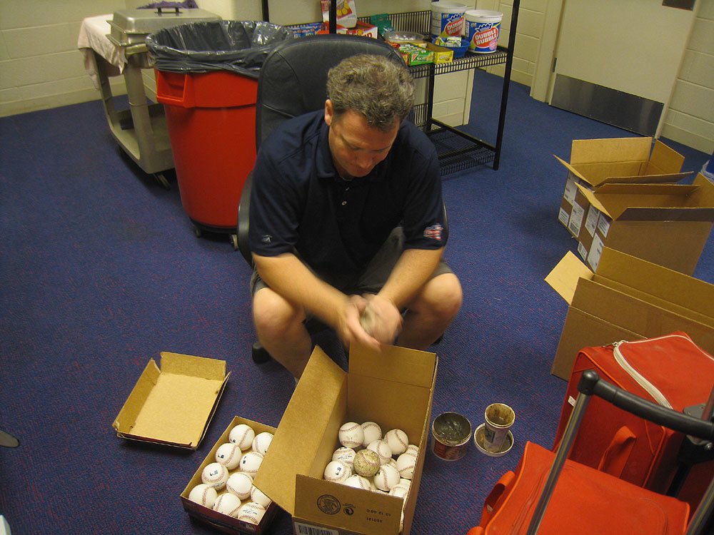 Me and Ritchie getting a head start rubbing these pearls for the team this morning. He isn’t much of a morning guy, but he kneads baseballs like a wizard!