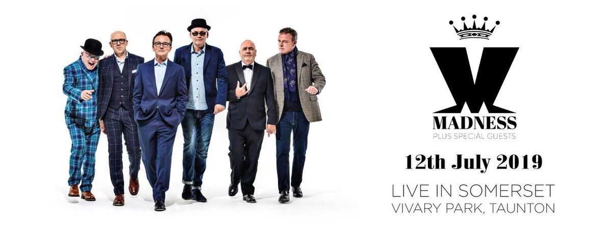 MADNESS IN TAUNTON

Taunton’s Vivary Park will be transformed into the House of Fun when Madness arrive in town this summer.

Tickets go on sale on Friday (25th January 2019) at 9am and can be purchased from ticketline.co.uk; 0844 888 9991) or from Taunton’s Visitor Centre
