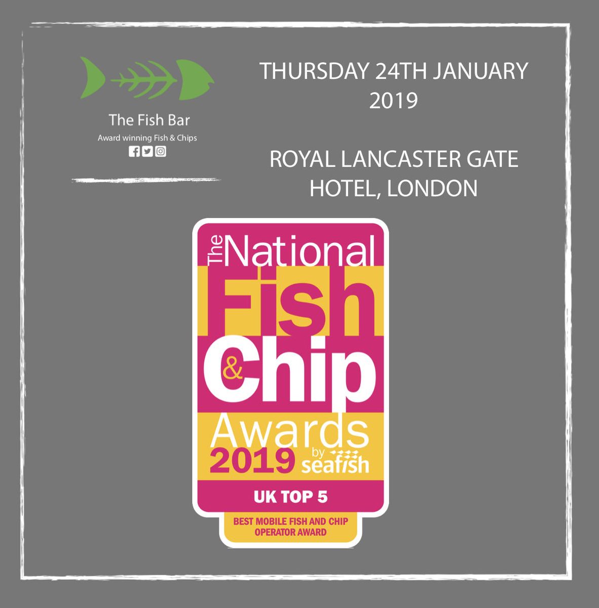 3 Sleeps to go until we find out who is crowned the best mobile fish and chip van in the Uk 

#nervous #fishandchipawards