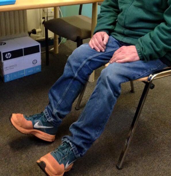 Recycled trainers for our homeless guys - perfect fit .