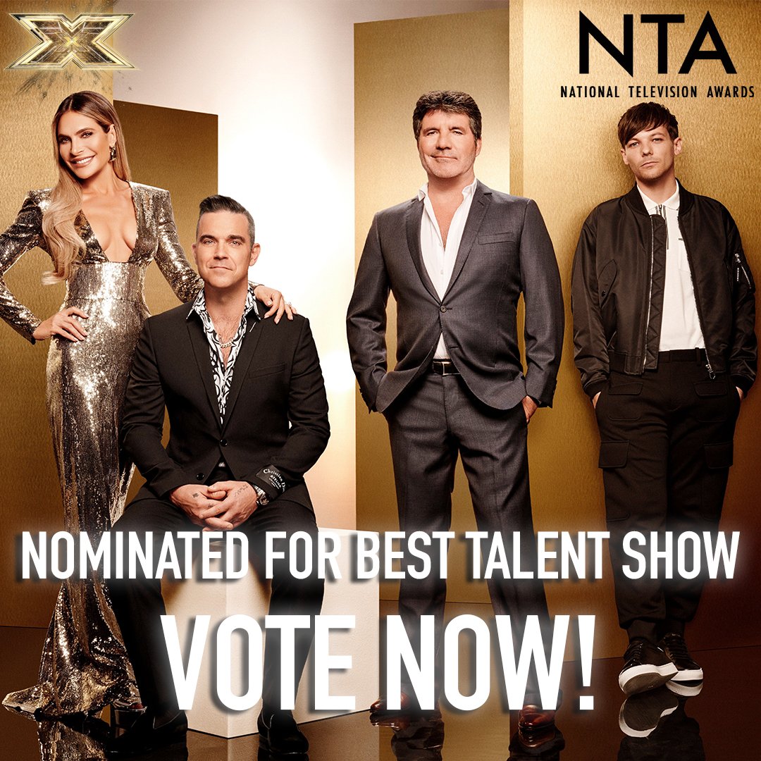 TheXFactor's tweet photo. We're so excited to be nominated for an NTA!🤩Head over to https://t.co/EBQ5WkSPIr now and remember to vote #XFactor 🙌 https://t.co/07PNQXnNfn