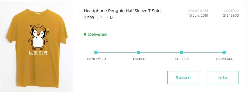 ashwiniwalam's tweet photo. Hi @bewakoof,
I placed a order for "Headphone penguin half sleeves men's t-shirt" on 18 Jan 2019 with order ID: 21545903. I was suppose to get delivered on 23 Jan 2019 but I received a messaged on 20 Jan 2018 that the product is been delivered to me but didnt received my order. https://t.co/MPInvBHpQL