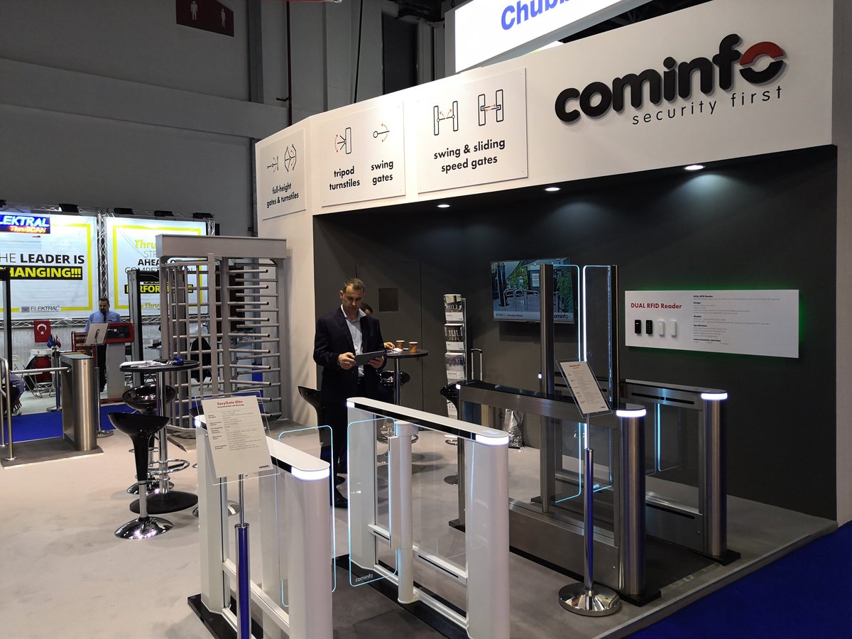 cominfoTrade's tweet photo. The second day at @IntersecExpo Dubai. Come and see the speed gate innovation in the security industry. We are looking forward to meeting you at our booth C11.
#security #safety #fireprotection #intersec #dubai https://t.co/6nR79PQoJs