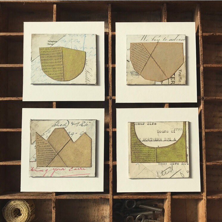 clarehillerby's tweet photo. Few of a new batch of mini fragment collages just put out in the shop . . . .
.
.
.
.
.
#collage #collagesofinstagram #fragmentcollage #ephemera #oldpapers #paper #collageart #collageartists #makersatmanchestercraft https://t.co/CnRj6zlvtL