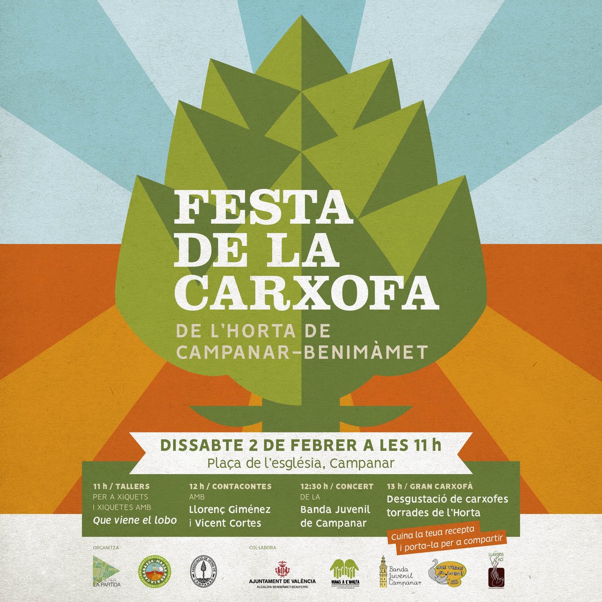 ladulaestudi's tweet photo. Des de la #TaulaperlaPartida hem muntat la 1a Festa de la carxofa de l'Horta de Campanar-Benimàmet. Un matí ple d'activitats per promoure el producte local i el consum de proximitat de l'Horta. Convidades esteu! #MassaperalaCarabassa https://t.co/1ess6JS7Yx