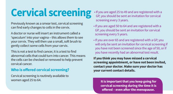 It's the start of #CervicalCancerPreventionWeek today. Did you know that cervical screening (also known as a smear test) prevents cancer by looking for abnormal cells on the cervix to stop cancer developing? Find out more about cervical screening on the infocard below 👀