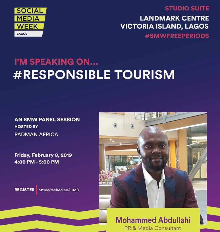 Topcommng1's tweet photo. Let's join hands in promoting RESPONSIBLE TOURISM & MENSTRUAL HYGIENE MANAGEMENT. Our Principal PR & Media Consultant will be speaking on this important topic at the #SMWL19.
#socialmediaweeklagos #smwl2019 #responsibletourism #menstrualhygiene #peoplespostng #Topcommdelivers https://t.co/8FerZICRDa