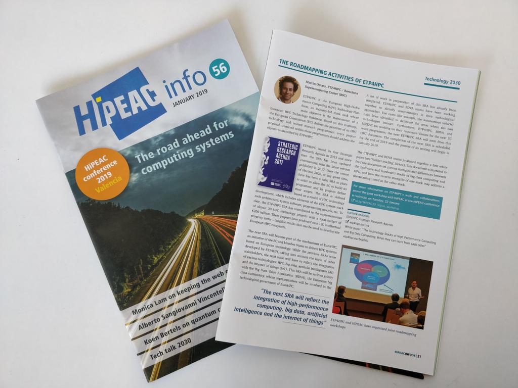 Etp4HPC's tweet photo. Live from #HiPEAC19  - in the conference bags : don't miss the latest issue of @hipeac Info magazine with an @Etp4H article by Marcin Ostasz on our roadmapping activities https://t.co/ih4ePJxc4g https://t.co/lCxNHT8DLs