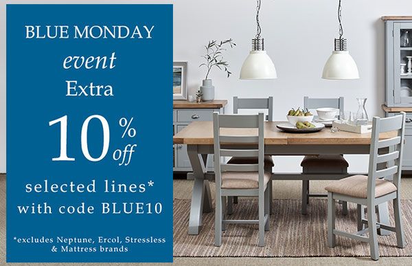 Pick yourself up this #BlueMonday with an exclusive additional 10% off selected lines in our winter sale today only when you use code BLUE10.