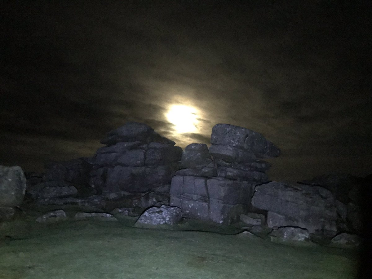 ShayNicol23's tweet photo. An early start to see the #lunareclipse2019 on #Dartmoor these were on my #iPhone7 with a torch. #getoutside was a chilly morning. #combestonetor #mazdabongo #sunrise https://t.co/JkeorMzowk